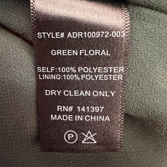 ASTR the Label Green Floral Print Ruched Long Sleeve Midi Dress Keyhole Size S - Picture 7 of 10